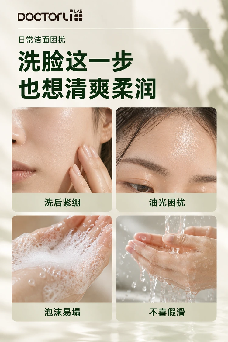 BEIYOUMIN Clear & Fortify Cleanser — Daily cleansing concerns: tightness after washing, oiliness, weak foam and a slippery afterfeel.
