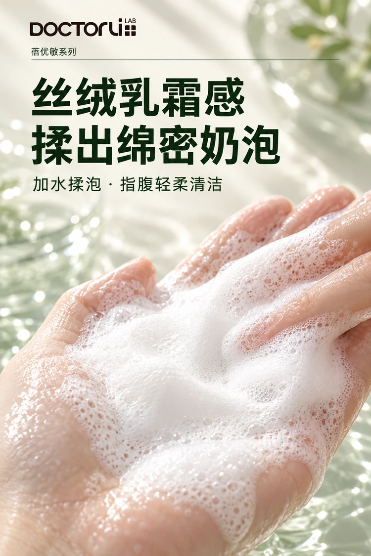 BEIYOUMIN Clear & Fortify Cleanser — Creamy texture. Add water and gently lather into soft foam.