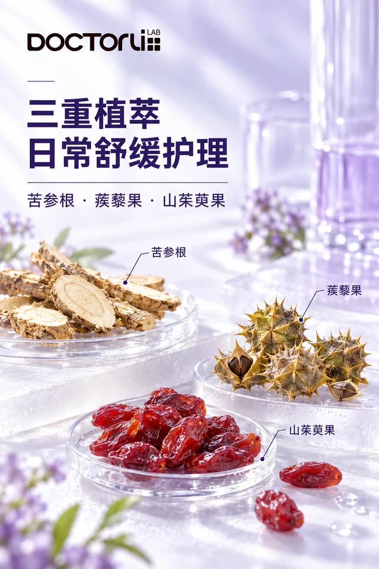 BEIYOUMIN Clear & Fortify Soothing Mask — Sophora root, Tribulus fruit and Cornus fruit extracts.